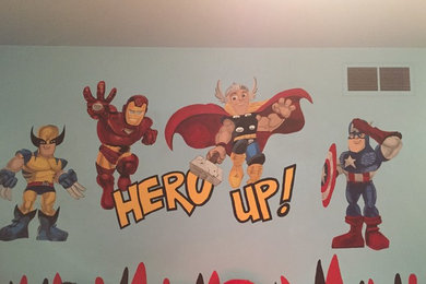 Four great superheroes getting ready to "Hero Up"