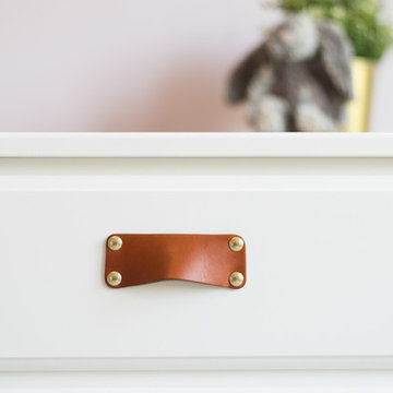 Girl's Room Remodel with Soft Natural Leather Drawer Pulls