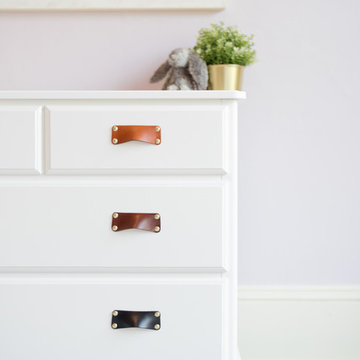 Girl's Room Remodel with Soft Natural Leather Drawer Pulls