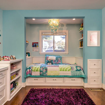 Girl's Room with Custom Bed & Built-Ins