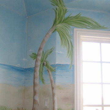 girls' tropical bedroom