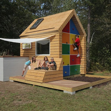 Green Playhouse with Kids
