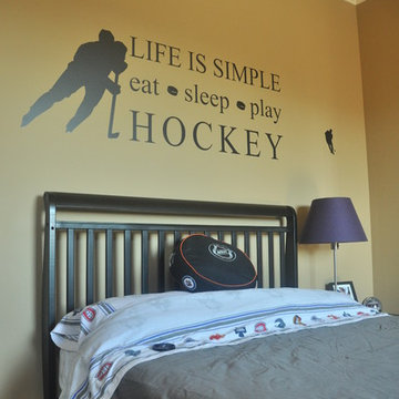 Hockey Themed boys room, sports