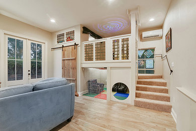 Example of a small classic boy kids' room design in New Orleans with beige walls