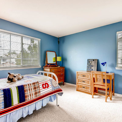 Elegant boy carpeted kids' room photo in Denver