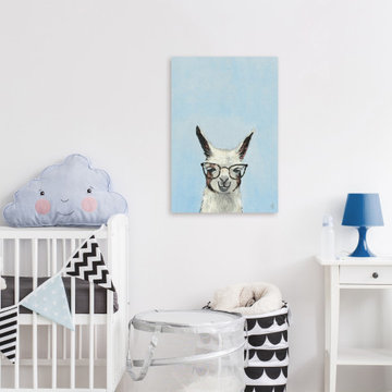 "Jolly Llama III" Painting Print on Wrapped Canvas