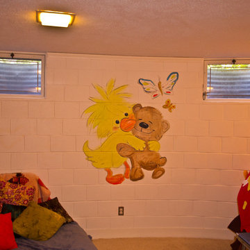 Kid's Playroom Mural, Duck and Bear