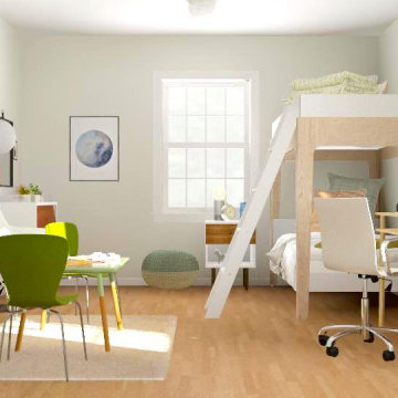 Kids & Teens Bedroom & Homeschool Room Green
