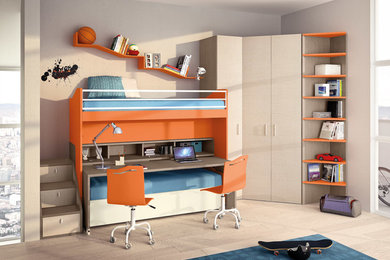 Kids bedroom solution with movable elements