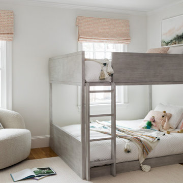 Kids Grey & Pink Bedroom with Bunkbeds | Wellesley Home