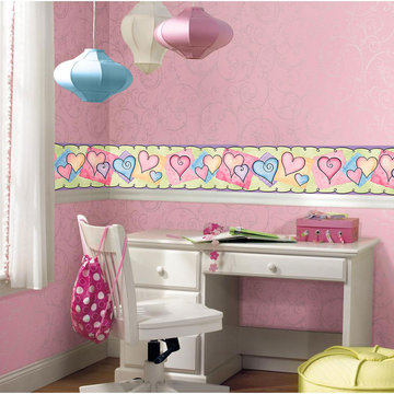 Kids Hearts Baby Wallpaper Border Cottage Kitchen Bathroom Living Room, Roll
