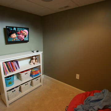 Kids Playroom with TV and Toy Storage