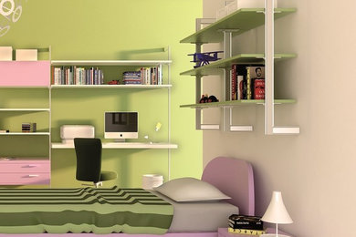 Example of a minimalist kids' room design in Miami