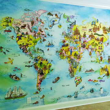 Kids World Map Wallpaper - Shop AboutMurals.ca