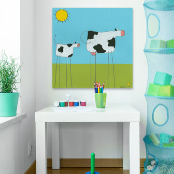 "Leg Cow I" Painting Print on Wrapped Canvas