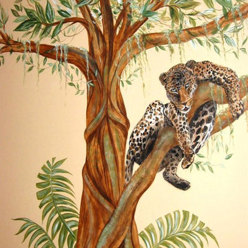 Leopard in Tree Mural