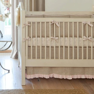 Light Pink Linen Crib Bedding Collection by Carousel Designs