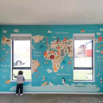 Little World Map Wallpaper mural