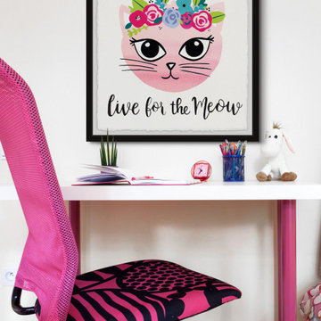 "Live for the Meow" Framed Painting Print