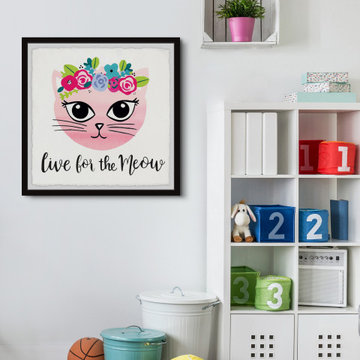 "Live for the Meow" Framed Painting Print