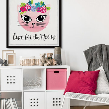 "Live for the Meow" Framed Painting Print