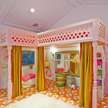 Menlo Park Fantasy Girls' Playroom with Custom Loft Bed