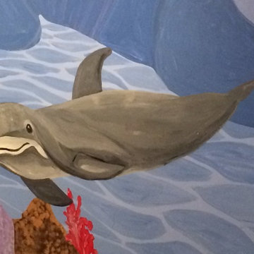 Mermaid Mural dolphin