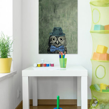 "Mister Owly" Painting Print on Wrapped Canvas