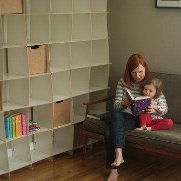 Modern Wavy Cubby Shelves with Ample storage