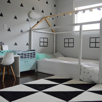 Monochrome graphic toddler room
