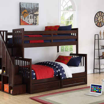 Noah Twin Over Double Bunk Bed with Stairs
