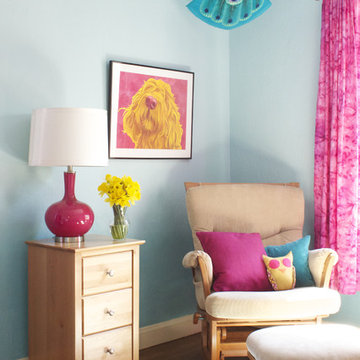 Ombre-painted turquoise nursery