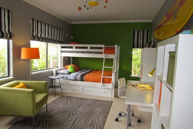 Cette image montre une chambre d'enfant design.