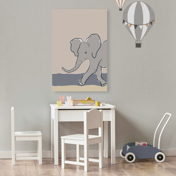 "Pastel Zoo III" Painting Print on Wrapped Canvas