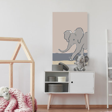 "Pastel Zoo III" Painting Print on Wrapped Canvas