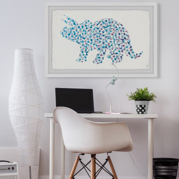 "Patterned Triceratops" Framed Painting Print
