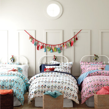 Penguin Holiday Flannel Bedroom For Kids