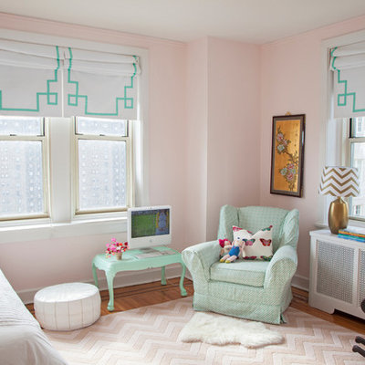 Kids' room - eclectic girl kids' room idea in Philadelphia with pink walls