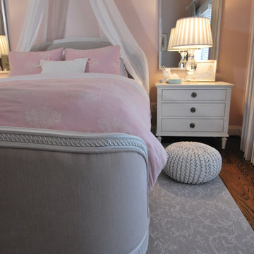 Pink and Gray Girl's Bedroom