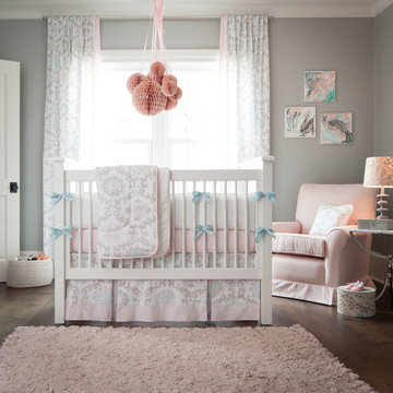 Pink and Gray Rosa Crib Bedding