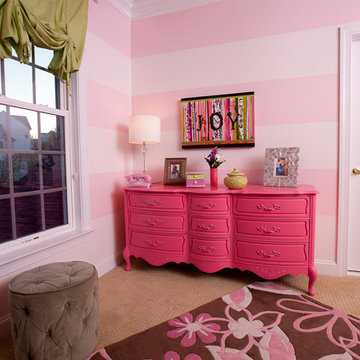 Pink and green girls room