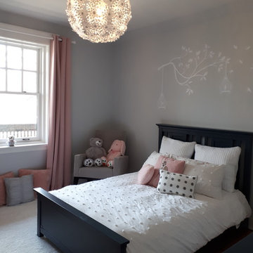 Pink and grey girl's room