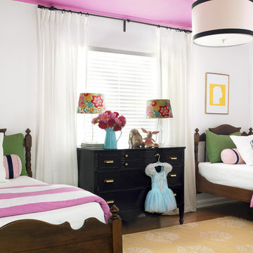 Pink and Navy Little Girls' Bedroom