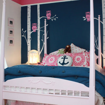 Pink and Navy Teen Girls Room