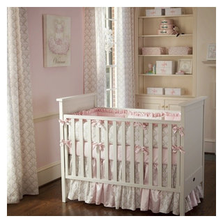 Pink and Taupe Damask Crib Bedding Collection by Carousel Designs -  Contemporary - Nursery - Atlanta - by Carousel Designs | Houzz