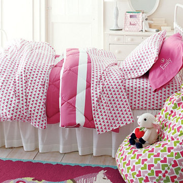 Pink and White Girls' Bedroom