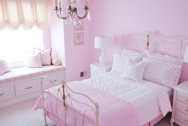 Traditional Kids Pink Girl's Room