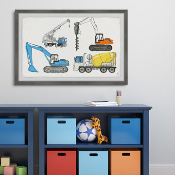 "Powerful Trucks" Framed Painting Print