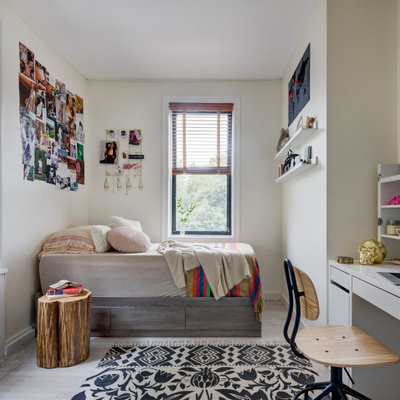 Inspiration for a contemporary light wood floor kids' room remodel in New York