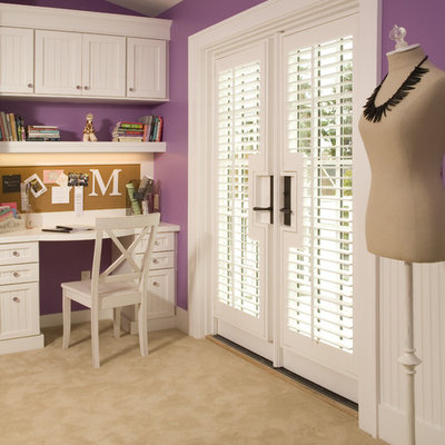 Example of a classic kids' room design in Seattle with purple walls